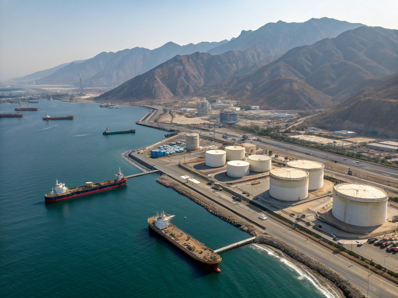 Fujairah bulk liquid storage tanks and offshore pipeline infrastructure
