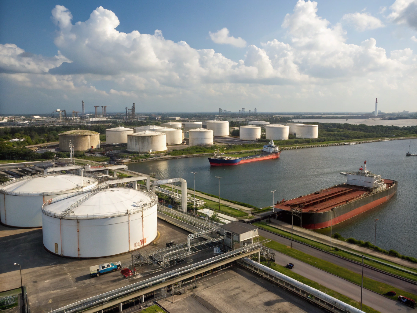 Houston terminal storage tanks and loading manifold